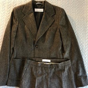 Pristine MaxMara Wool Suit Blazer and Trousers Set